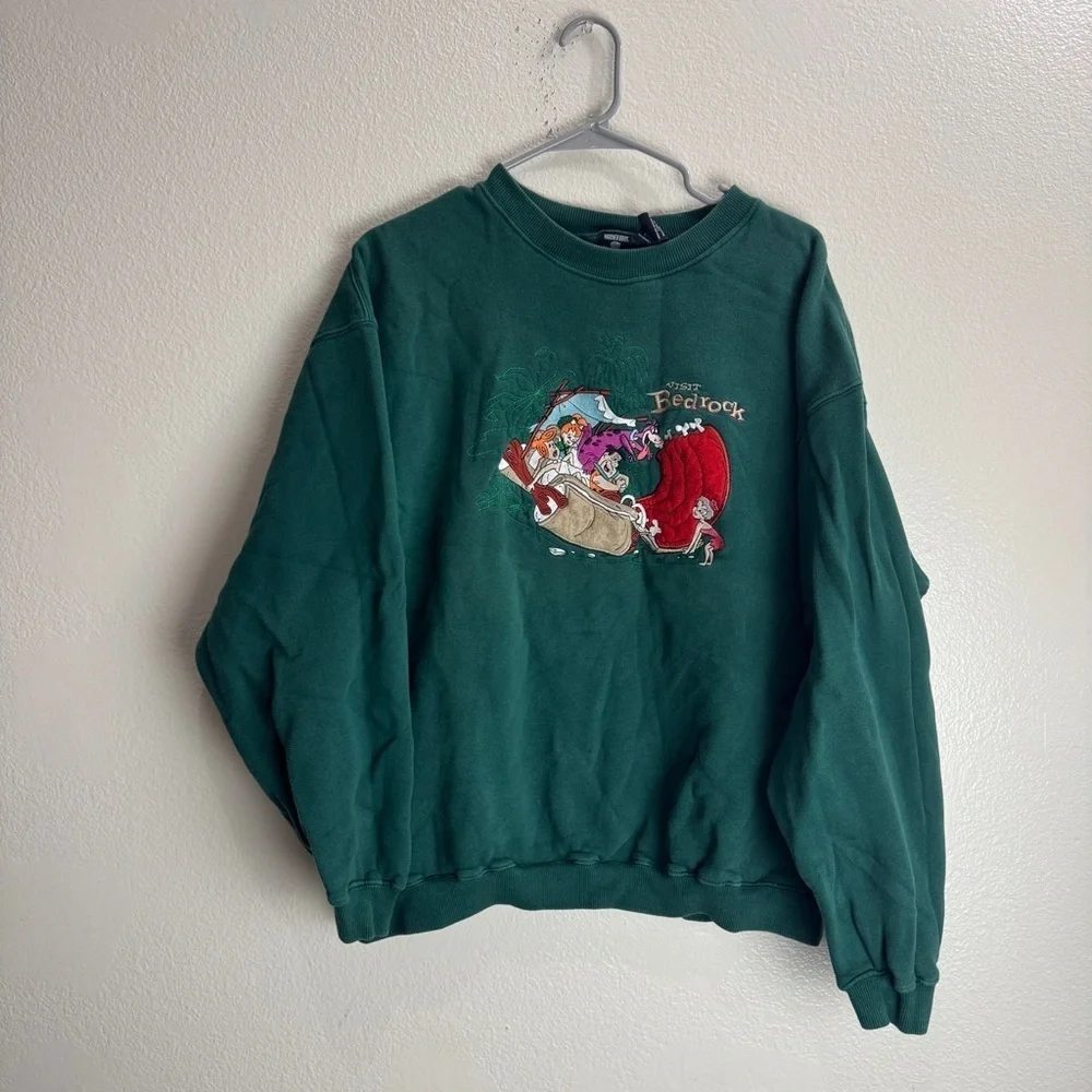 Flintstones Bedrock Vintage Pullover Sweatshirt Size Large